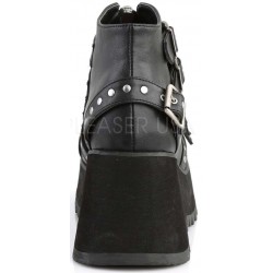 Scene Buckled Black Ankle Boots