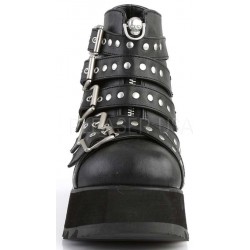 Scene Buckled Black Ankle Boots