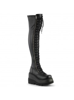 Shaker Black Womens Thigh High Gothic Platform Boots