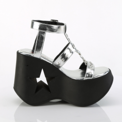 Dynamite Silver Star Platform Wedge Sandal