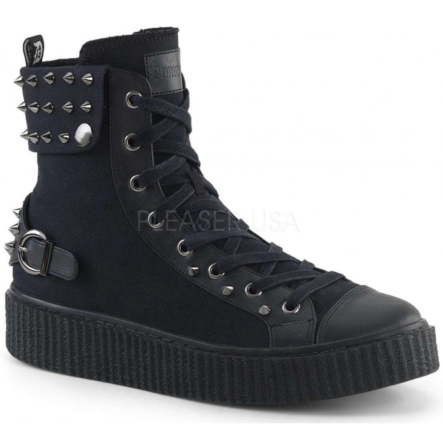 Black canvas high top hot sale sneakers