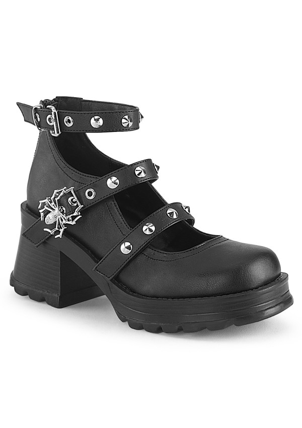 Bratty Spider Buckled Mary Jane Gothic Shoe