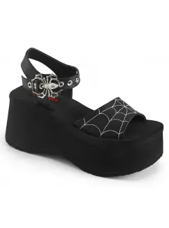 Spider Black Platform Gothic Sandal