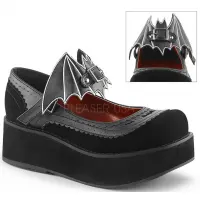 Bat Sprite Black Platform Mary Jane Shoes