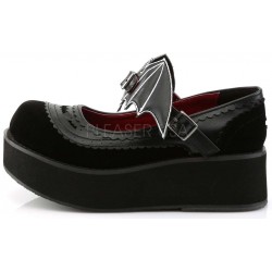 Bat Sprite Black Platform Mary Jane Shoes