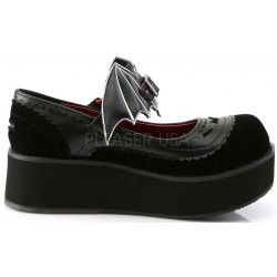 Bat Sprite Black Platform Mary Jane Shoes