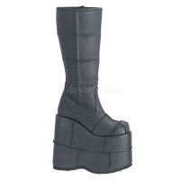 Mens Platform Patched Knee Boots