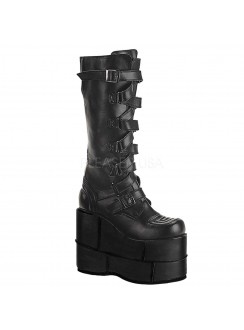 mens boots stacked heel