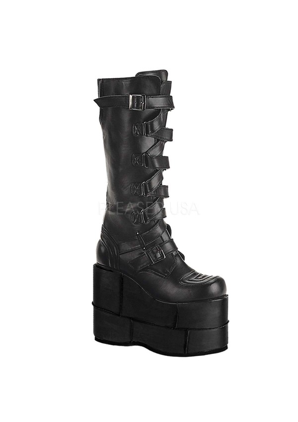 Mens Extreme Platform Knee Bootswith Lace Up Strap