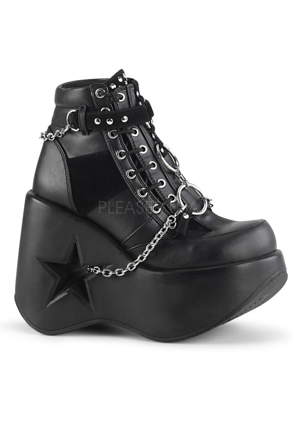 Dynamite Star Wedge Platform Ankle Boots