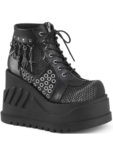 Stomp Black Charmed Wedge Bootsie