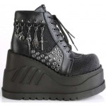 Stomp Black Charmed Wedge Bootsie