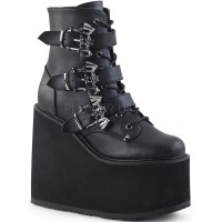 Bat Buckled Swing 103 Wedge Platform Ankle Boots