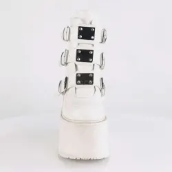 White Swing 105 Platform Wedge Ankle Boots