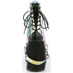 Hologram Bondage Strap Black Gothic Ankle Boots