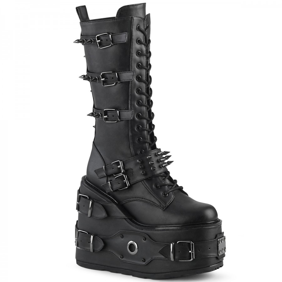 Swing 327 Spiked Platform Boot for Women Mid Calf Gothic Boots