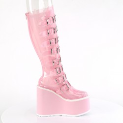 Swing Transparent Pink Womens Platform Boots