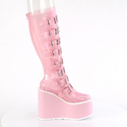 Swing Transparent Pink Womens Platform Boots