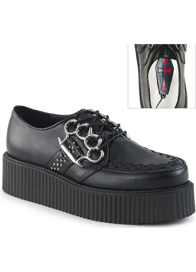 Knuckle Buster Faux Leather Mens Creeper Loafer Demonia Gothic Shoes