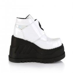 Stomp White Hologram Wedge Ankle Boots
