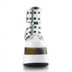 Bear White Rainbow Platform Ankle Boots