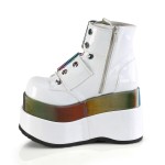 Bear White Rainbow Platform Ankle Boots