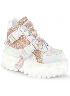 Slacker White Glitter Womens Ankle Boots