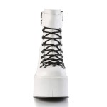 Kera White Platform Ankle Boots