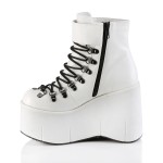Kera White Platform Ankle Boots