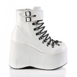 Kera White Platform Ankle Boots