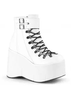 Kera White Platform Ankle Boots