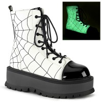 Spiderweb White Slacker Ankle Boots