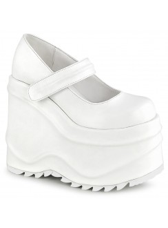 Wave White Platform Mary Jane