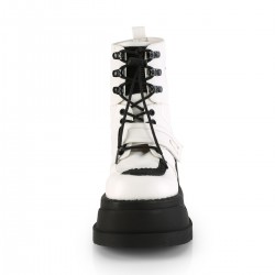 Stomp White Cybergoth Wedge Ankle Boots