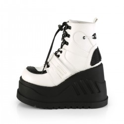 Stomp White Cybergoth Wedge Ankle Boots