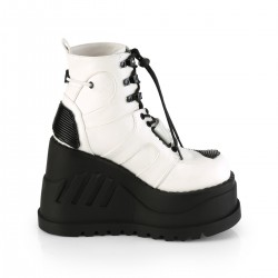 Stomp White Cybergoth Wedge Ankle Boots