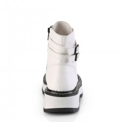 Lilith White Ankle Combat Boots