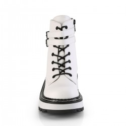 Lilith White Ankle Combat Boots