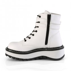 Lilith White Ankle Combat Boots