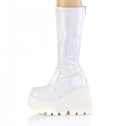 White Hologram Shaker-65 Womens Knee Boots