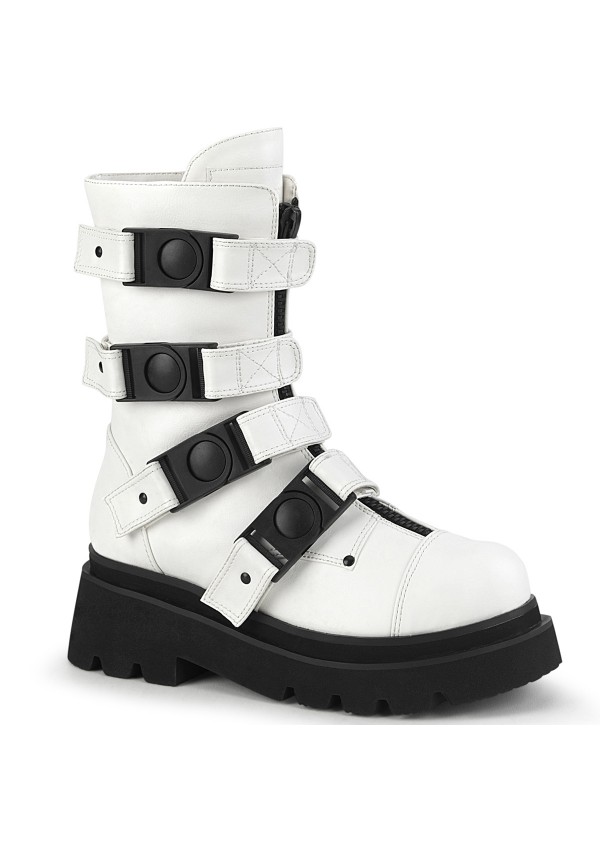 Renegade Womens White Combat Boots