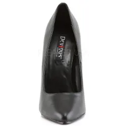 Black Leather 6 Inch Domina High Heel Pump