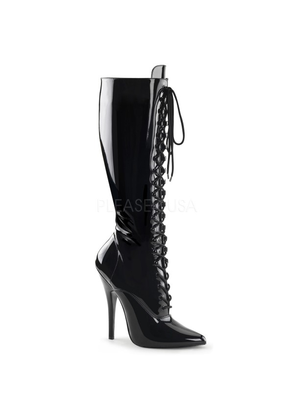 Domina Faux Leather Lace Up Boots