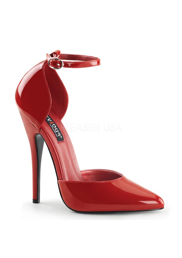 Red D-Orsay Domino High Heel Pump