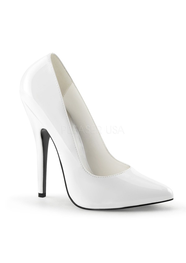 Classic White 6 Inch High Heel Pump