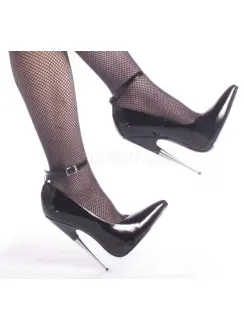 Scream Black Ankle Strap Extreme Heel Fetish Pump