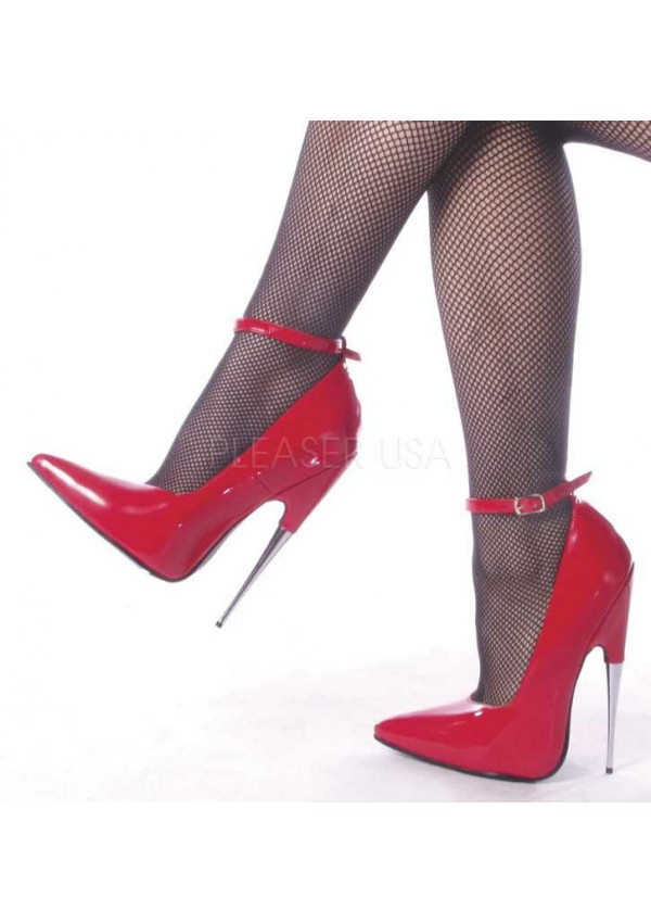 Scream Red Ankle Strap Extreme Heel Fetish Pump