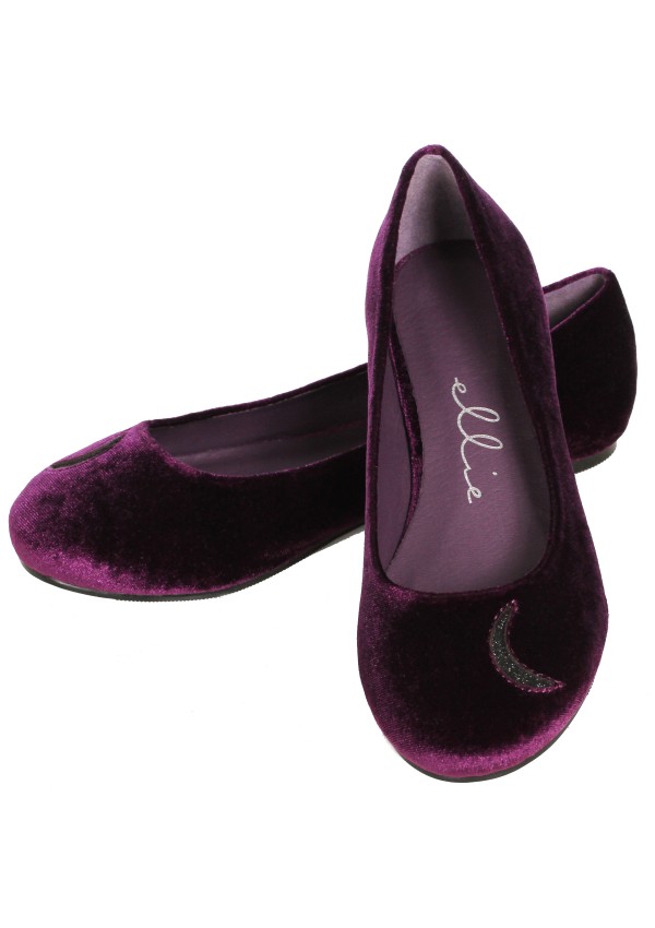 Moon Witch Purple Velvet Flat Shoe