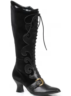 Fain Black Velvet Witches Boots