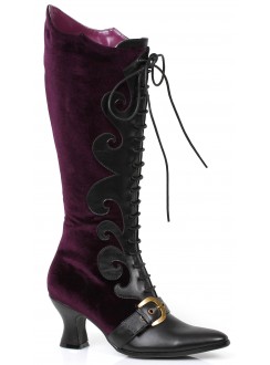 Fain Purple Velvet Witches Boots